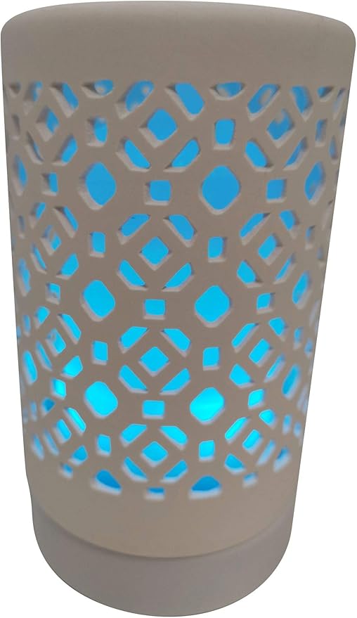 EcoGecko Ceramic Essential Oil Aroma Air Freshener Diffuser, Ultrasonic Diffusing Cool Mist Humidifier with Timers for Office Home Bedroom Baby Room Study Yoga Spa, with Timer and 7 Color Light