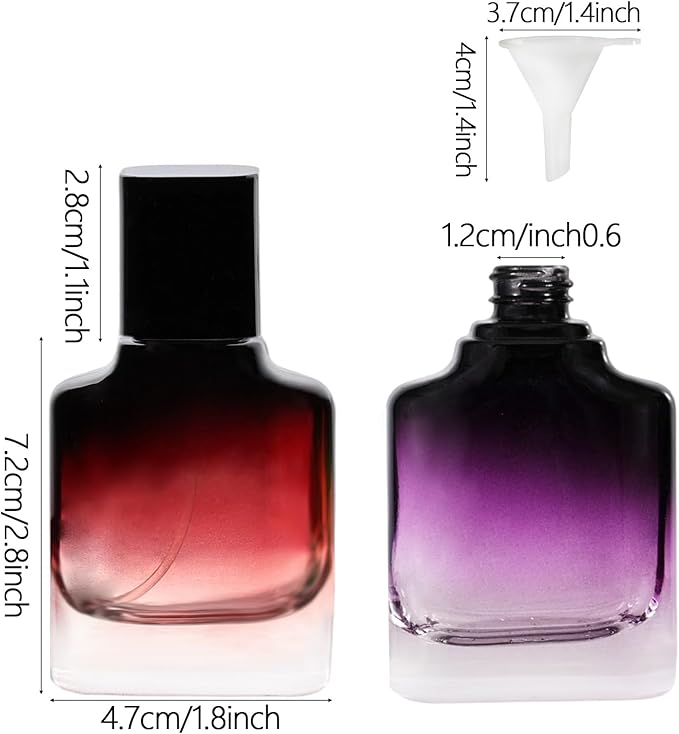 Perfume Bottles Empty Glass Atomizer Sprayer, 6 Pack 30ml Refillable Travel Spray Bottle for Fragranc or Essential Oil, Portable Cologne Atomizers with Dispensing Kit for Handbag, Date