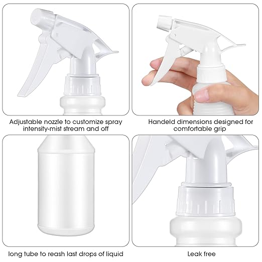 Yinder 18 Pcs 16 Oz Plastic Spray Bottle Bulk Empty Refillable Spray Bottles for Cleaning Solution Leak Proof Water Sprayer with Adjustable Nozzle Mist/Stream Mode(White)