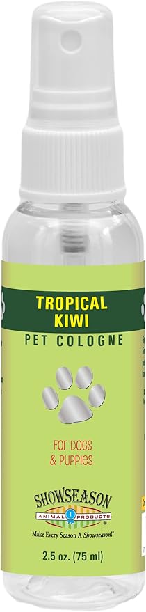 Showseason® Tropical Kiwi Pet Cologne 2.5 oz For Dogs | Travel Size | Long-Lasting Odor Eliminator | Paraben-Free | Biodegradable & Non-Toxic | Made in The USA