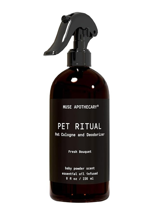 Muse Apothecary Pet Ritual Pet Cologne Spray for Dogs - Dog Perfume Spray Long Lasting After Bath - Pet Perfume for Dogs - Essential Oils Infused - 8oz, Fresh Bouquet