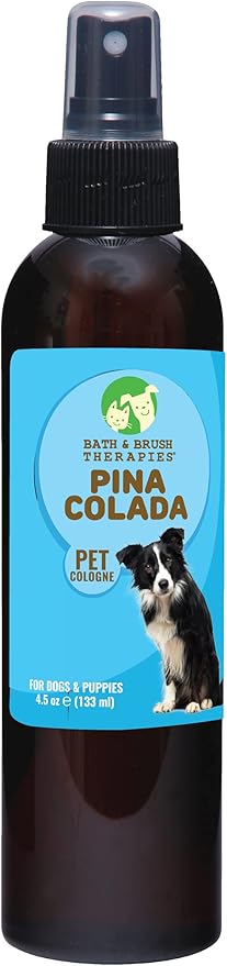 Showseason Bath & Brush Therapies® Pina Colada Pet Cologne 4.5 oz For Dogs | Long-Lasting Odor Eliminator | Paraben-Free | Biodegradable & Non-Toxic | Made in The USA