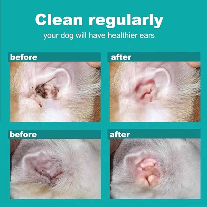 Ear Finger Wipes for Dogs & Cats,Dog Ear Cleaner Wipes Gently Remove Ear Wax, Debris, Natural Ingredients & Fresh Coconut Scent - 50 Count