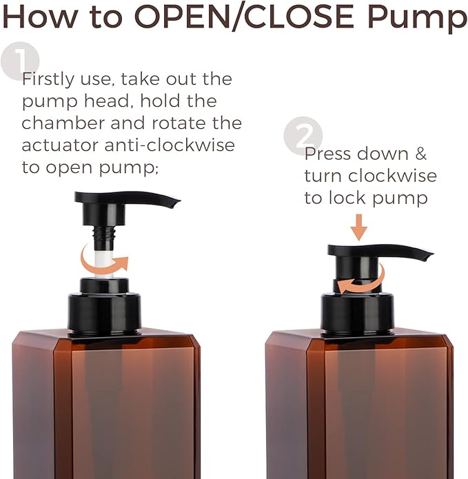 Suream Large Pump Bottles for Shampoo and Conditioner, 3Packs 33.8oz Empty Cosmetic Dispenser with 4PCS Lables, Refillable Shower Press Dispensers for Bathroom, Bedroom, Washroom, Hotel