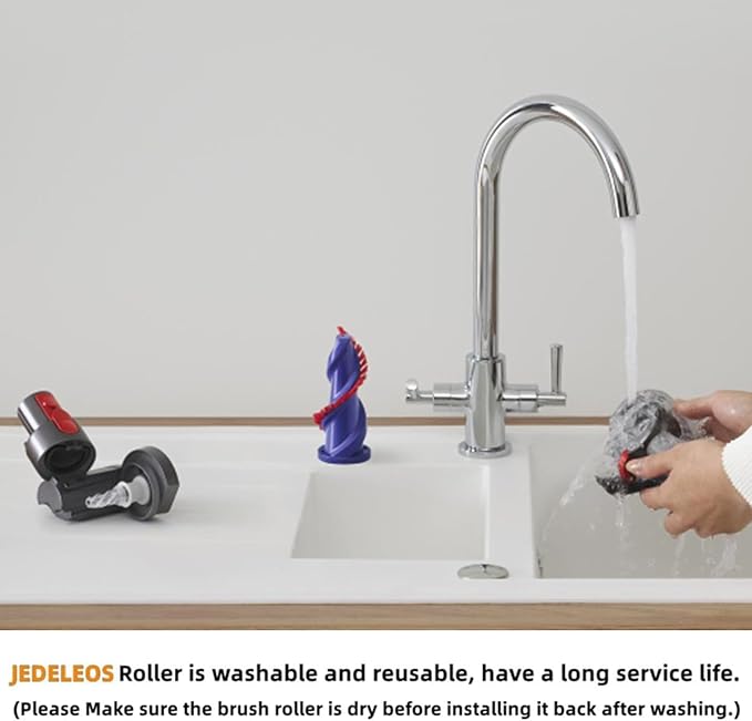 Anti-tangle Hair Screw Tool for Dyson V7 V8 V10 V11 V15 Gen 5 Vacuum Cleaner, Mini Motorized Head Brush Attachment for Long Hair and Pet Hair, Replace Part 971521-01