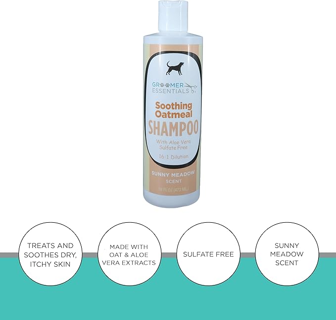 All Natural Soothing Oatmeal Dog Shampoo 16oz. (for Itchy Skin)