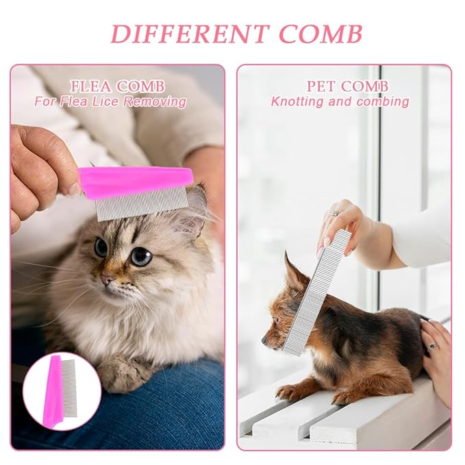 Dog Grooming Brush Shedding Kit, 10 Pcs All In One Pet Self Cleaning Kit with Slicker Brush, Deshedding Tool, Dog Grooming Scissors, Pet Nail Clippers and File for All Breeds of Dogs and Cats