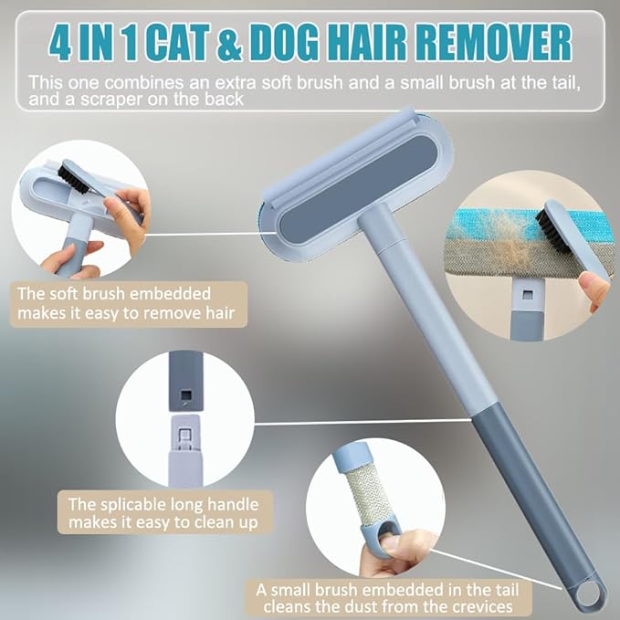Pet Hair Removal for Furniture, Reusable Hair Remover Tool for Dog and Cat Hair - 17.3Inch Multifunctional Lint Brush Cleaner, Durable, Washable, Gentle on Furniture