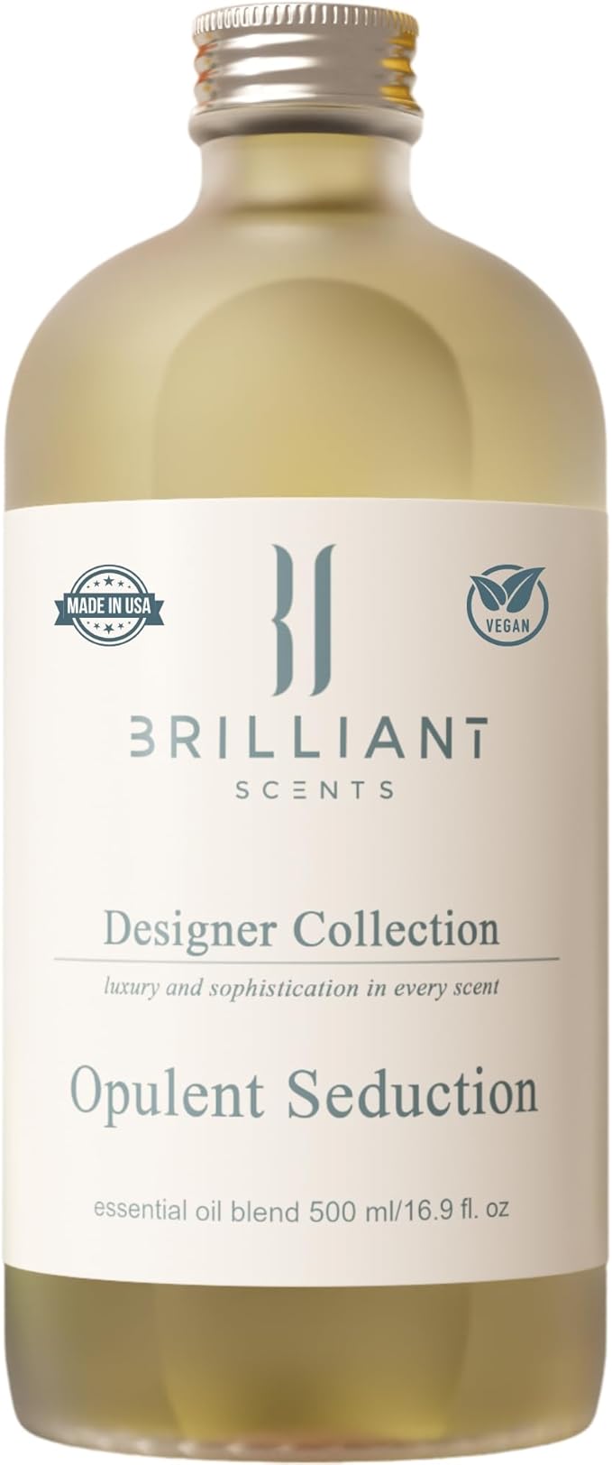 Brilliant Scents Opulent Seduction Fragrance Oil 500ml - Premium Diffuser Oil for Home, Office, Hotels - Long Lasting, Plant-Based, Meets IFRA Standards, USA-Made - Pineapple, Ginger, Oakmoss