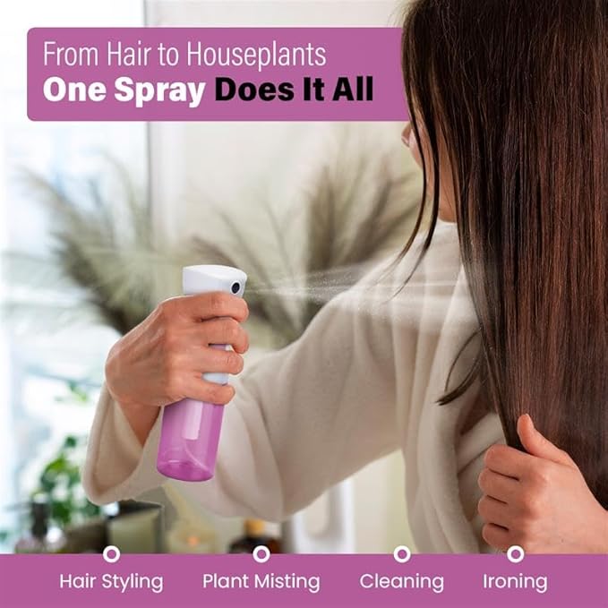 VIGOR PATH Continuous Spray Bottle for Hair – Fine Mist Mister for Hairstyling, Cleaning, Plants, Pets, Barbers, Salons, and Essential Oil Applications (150ml/5 oz) Pink 2 Pack