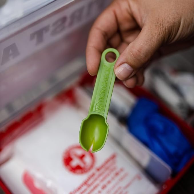 Tick Remover Spoon Keychain - Lightweight Tick Remover Tool with Free Tick ID Card & Carabiner