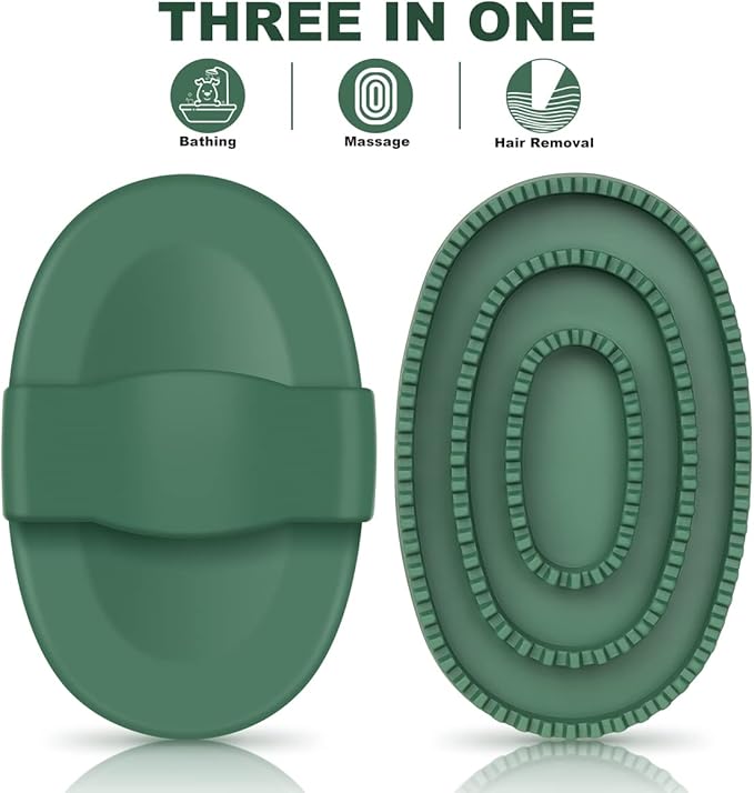 Dog Scrubber for Bath, Pet Shampoo Bath Brush Soothing Massage Rubber Comb with Handle, Dog Grooming and Washing Brush for Long & Short Hair Medium Large Dogs Cats Rabbits