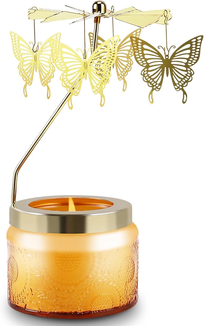 Birthday Gifts for Women, Rotatable Candle Gifts, Vanilla Cream Scented Candles Anniversary Christmas Thanksgiving, Butterfly Best Girl, Friends,Mom