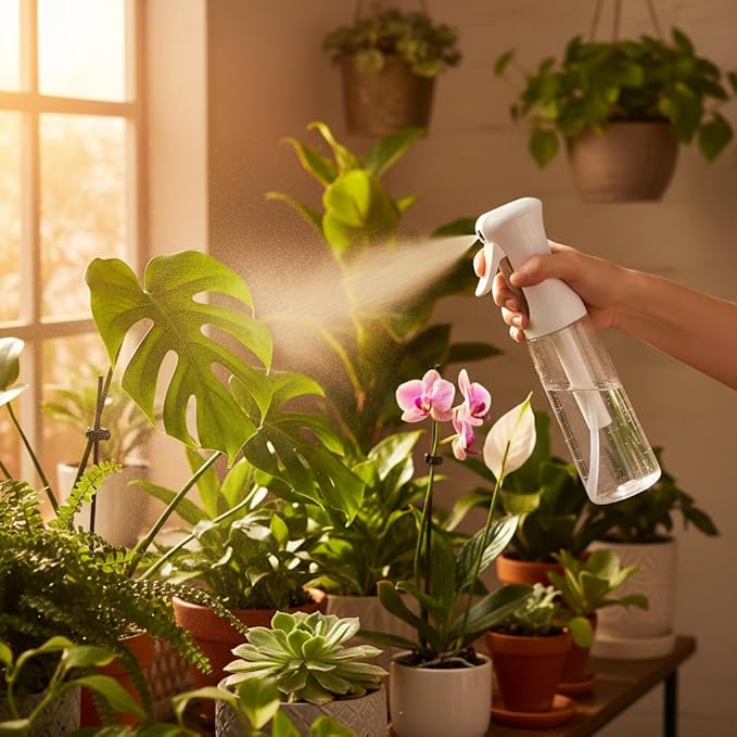 Spray Bottle for Hair, SkinCare, Planting, Showering Pets, Travel, Cleaning &Home, Empty Ultra Fine Mist hair spray bottle for Styling, Water Mister, Refillable(300ml/10.1 oz)(White)