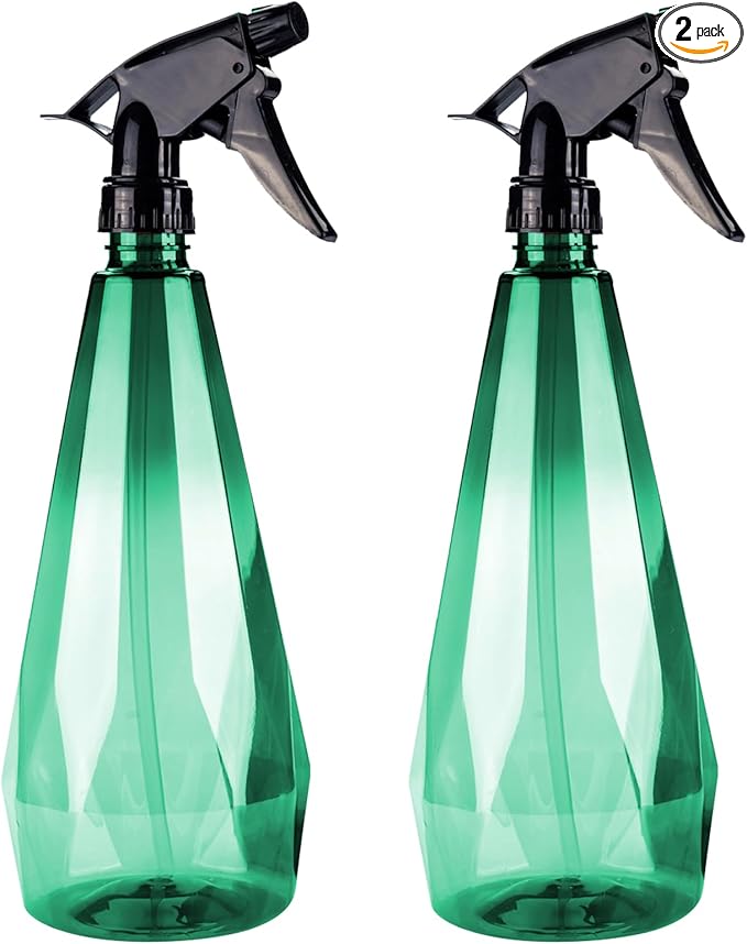 Amber Spray Bottle Cleaning Spray Bottles,Healthy Plastic, 32oz Spray Bottle For Hair&Hand&Clothe&Bathroom&Plant, Empty Mister Refillable Spray Bottles With ET,Essential Oil,Water,etc.(2 pack)