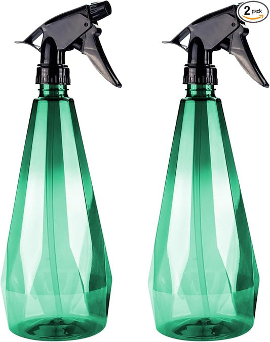 Amber Spray Bottle Cleaning Spray Bottles,Healthy Plastic, 32oz Spray Bottle For Hair&Hand&Clothe&Bathroom&Plant, Empty Mister Refillable Spray Bottles With ET,Essential Oil,Water,etc.(2 pack)