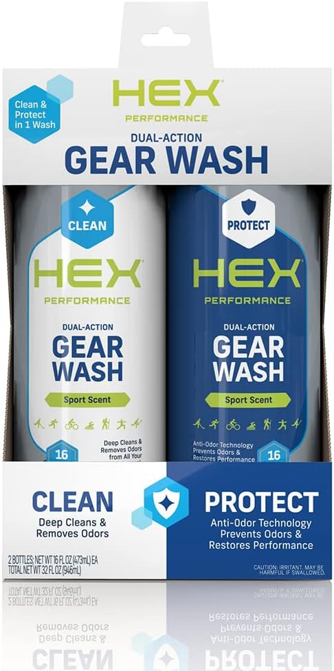 HEX Performance Sport Scent Dual Action Gear Wash, 16oz - Designed for Lacrosse Pads, Hockey Gear, Football Pads, Boxing Gloves, Compression Apparel, Outerwear, Wetsuits, Braces