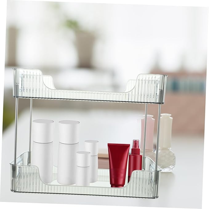 BESTOYARD 2tier Bathroom Countertop Organizer Tray Makeup Brush Organizer Over Toilet Storage