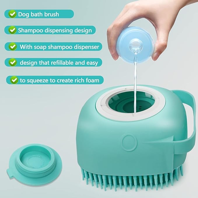 4pcs Pet Hair Removal Gloves 2025 Newly Upgraded Electrostatic Washable & Reusable Five Finger Pet Hair Remover for Dogs & Cats Tool for Clothing, Sofa, Carpet & Car Seat with Silicon Pet Bath Brush