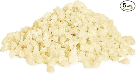 5-lb Pure White Beeswax pellets - for Candles in All Shapes and Sizes, Beeswax Balm, Lip Balm, soap Making Supplies,Craft Projects DIY (80 oz).