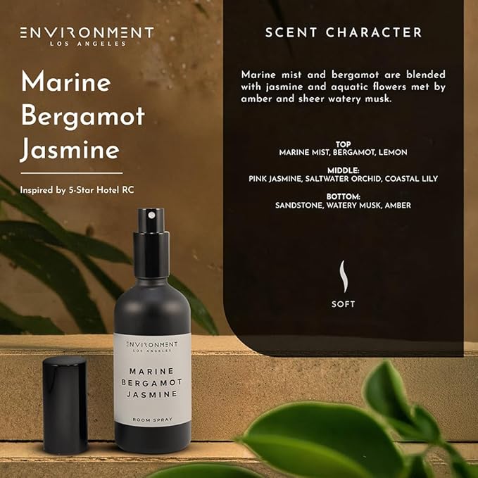 ENVIRONMENT Inspired by 5-Star Resort RC Room Spray, 100ml Air Freshener (Marine | Bergamot | Jasmine) Home Fragrance Accessories, Room Perfume, Room Deodorizer, Vegan & Cruelty-Free