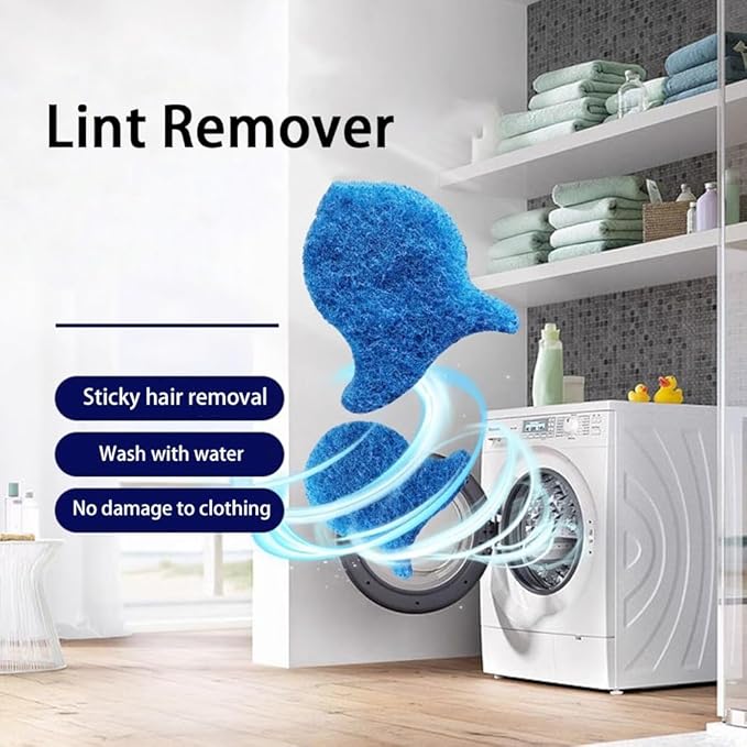 4 PCs Pet Hair Remover for Washing Machine, Reusable Pet Hair Remover for Laundry, Non Toxic Dog Hair Catcher for Washer, Bedding, Clothes (Blue)