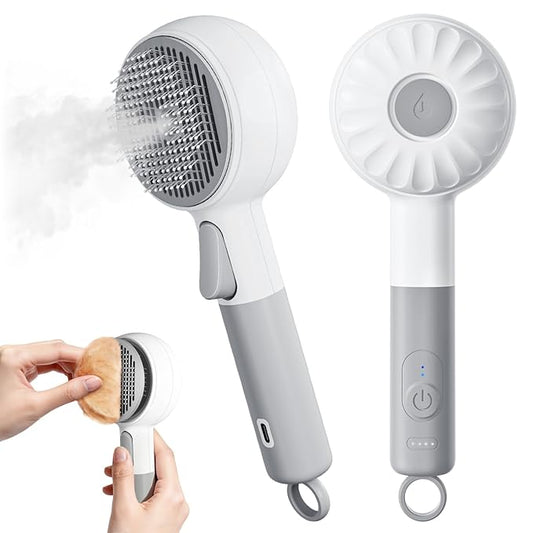 Pet Brush for Cats & Dogs Steam, 3-in-1 Steam Beauty Pet Comb, 2-Speed Spray Settings, Removes Dander and Deshedding Tool, One-Touch Self-Cleaning Hair Brush, for Long and Short Hair Pets