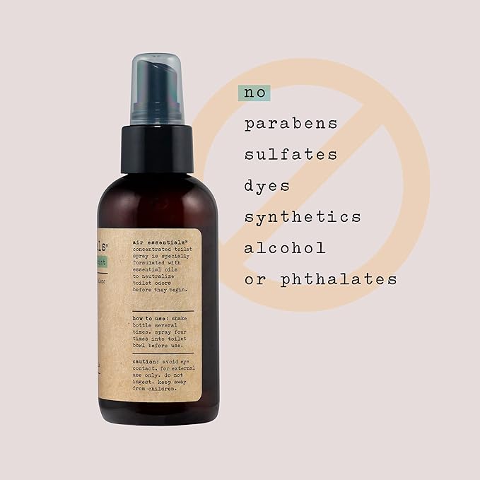 Air Essentials Essential Oil Toilet Spray - Odor Eliminator & Air Freshener - Made with Pure Essential Oils - Eucalyptus Mint - 4 Ounce