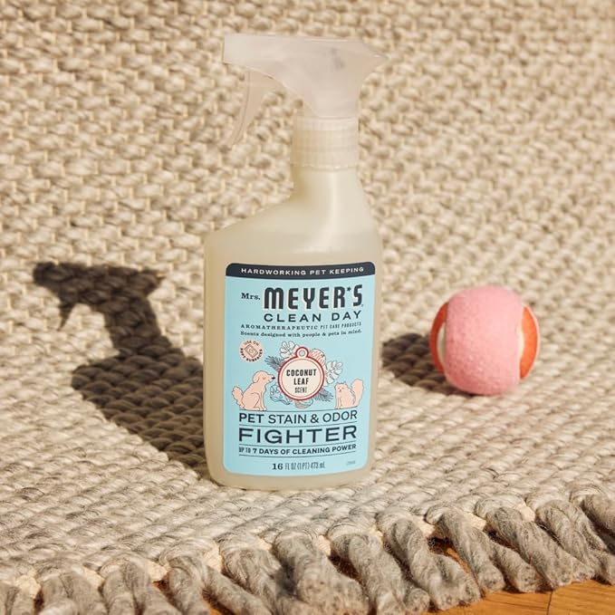 Mrs. MEYER'S Clean Day Pet Cleaning Kit, includes Pet Stain & Odor Fighter 28oz and Odor Neutralizer 28oz, Coconut Leaf