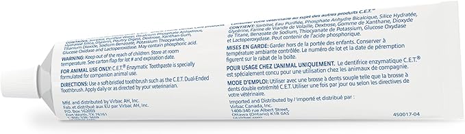 Virbac C.E.T. Enzymatic Toothpaste, Eliminates Bad Breath by Removing Plaque & Tartar Buildup, Best Pet Dental Care Toothpaste, Poultry Flavor, 2.5 oz tube