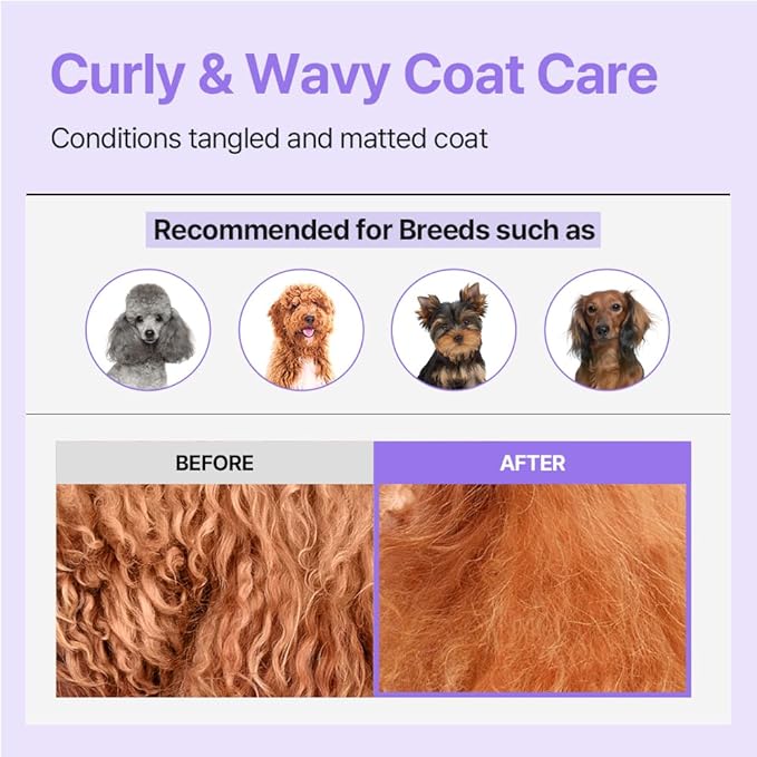 PetO’CERA Nourishing 2-in-1 Dog Shampoo and Conditioner for Allergic, Itchy, Dry, Sensitive Skin, Deodorizing Detangler for Poodle & Doodle, Puppy Safe, Tearless, Sulfate-Free, 16.9 fl oz/500ml