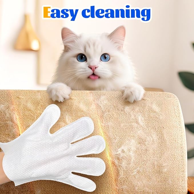 Rinse Free Dog Shampoo Mittens, 2025 New 6 Pcs Pet Bath Wipes Portable Pet Bathing Gloves, No Rinse Pet Care Wipes Easy Wipe Paws and Body Cleaning Mitts for Pet Owners Home Use (2)