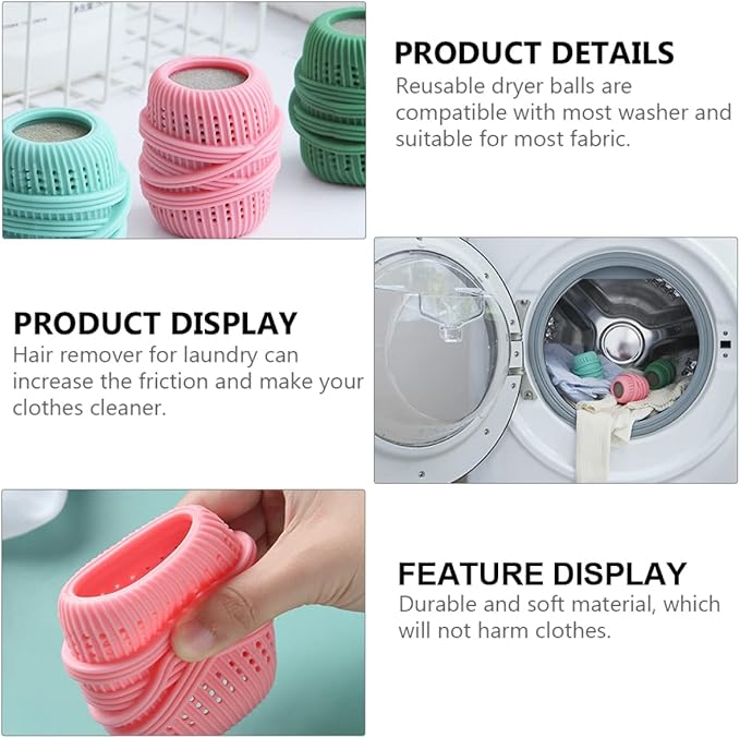 Alipis 3pcs Set Washing Machine Laundry Ball Laundry Balls Laundry Non scrubbing Washing Balls Laundry Ball Alternative pet Dryer Sponge Cleaning Ball Hair Removal