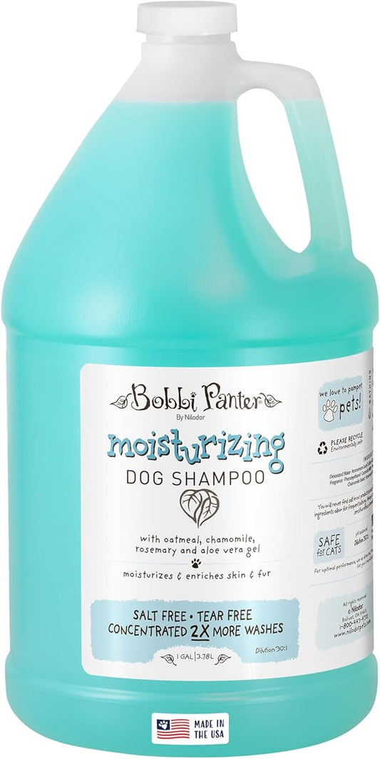 Bobbi Panter Moisturizing Dog Shampoo, Moisturizes and Enriches Dogs Skin & Fur, Soft Sea Air Fragrance, Concentrated 30:1, Made in The USA, 1 Gal.