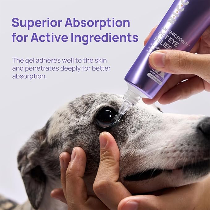 HICC PET Dog Eye Gel, Vet-Recommended Dog Eye Infection Treatment, Cat Eye Drops Wash, Soothes Irritation, Moisturizes Dry Eyes, Pet Eye Drops Ointment Alternative for Dogs, Cats, Horses. 2 fl oz