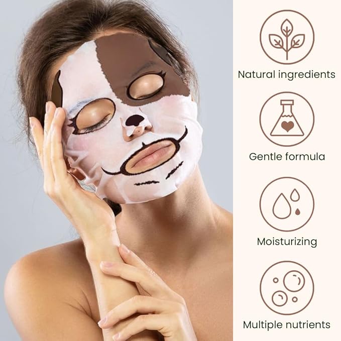 Kaely 6 Pack Animal Character Sheet Masks, Face Masks for Kids Teens Skin Care, Korean Soothe Facial Mask for All Skin Types, Girls Night Skincare Spa Party, Birthday Gifts for Women Men, Set02