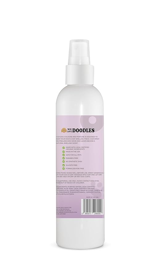We Love Doodles Dog Cologne & Perfume, (Lavender and Fresh Cotton) Bundle - Deodorizing, Organic, Made In USA - Long Lasting After Bath Deodorant - Freshener For Smelly Dogs - Odor Eliminator Spray