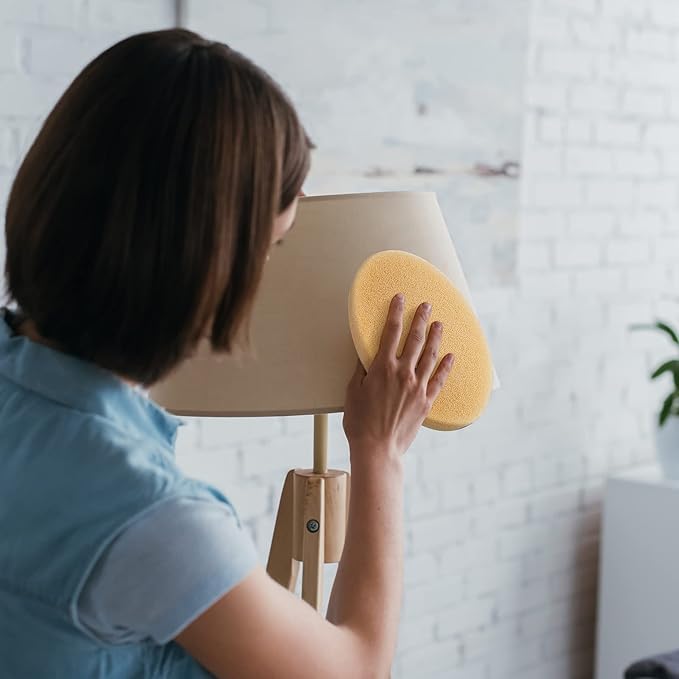 4 Pcs Lamp Shade Sponge Dry Lampshade Cleaner Fabric Cleaner Cleaning Reusable Sponges for Removing Dirt Dust Soot Pet Hair Window Shades Artwork and Other Surfaces