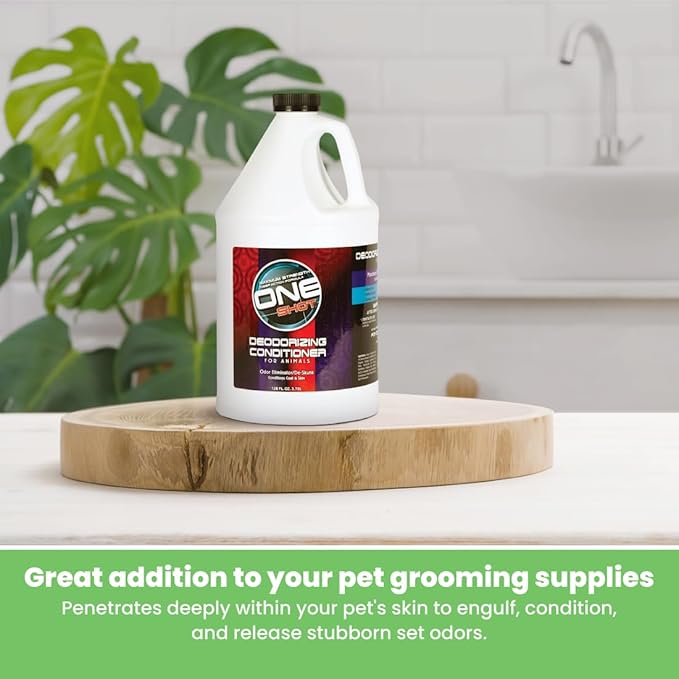 Best Shot ONE Shot Deodorizing Conditioner, Hydrating and Moisturizing Conditioner for Dogs, Cats, Horses, and Livestock, Removes Stubborn Odors, 1 Gallon