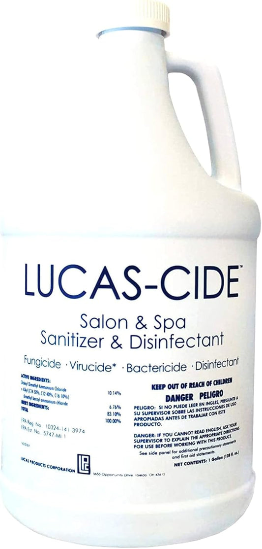LUCAS-CIDE Salon and Spa Disinfectant Multipurpose Surface Sanitizer, Hospital Grade, EPA Disinfectant Cleaning Supplies Solution 128 Fl Oz - Blue
