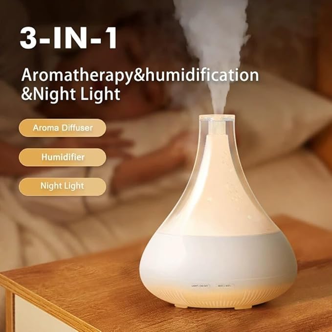 Smart Aromatherapy Diffuser & Humidifier with Phone App Control - 350ML Ultrasonic Essential Oil Diffuser, Whisper-Quiet, Air Freshener, Multi-Color LED