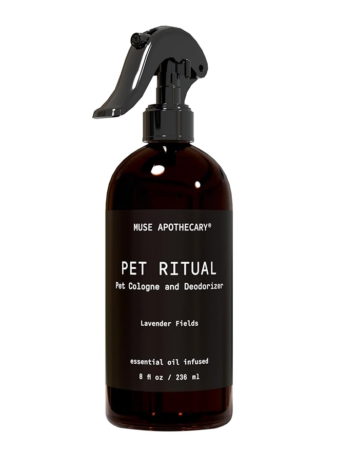 Muse Apothecary Pet Ritual Pet Cologne Spray for Dogs - Dog Perfume Spray Long Lasting After Bath - Pet Perfume for Dogs - Essential Oils Infused - 8oz, Lavender Fields