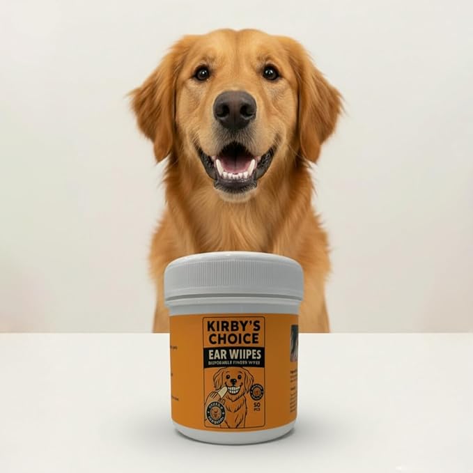 Kirby's Choice Dog Ear & Teeth Cleaning Wipes Bundle – 100 Total Finger Wipes (2 Canisters) – Gentle Pet Oral Care & Ear Cleaner – Safe, Durable & Easy to Use for Dogs & Cats – 100% Kirby Approved