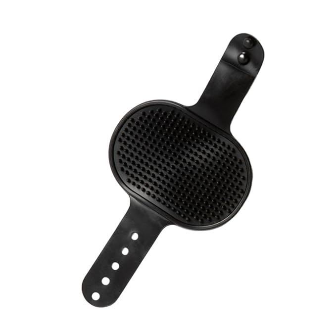 Silicone Dog Bath Brush – Soft Pet Scrubber for Bathing & Grooming – Shampoo Brush for Dogs, Cats & Puppies – Adjustable Strap – Choose from 5 Colors (Black)