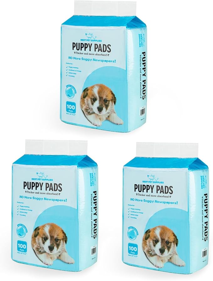Best Pet Supplies Puppy Pads - Disposable, Dog Training Potty, Super Absorbent Baby Blue Puppy Pee Pads for Dogs (300 Count)