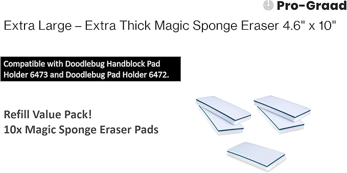 4610 Eraser Pads - 10 Pack 4.5" x 10" x 1" Commercial Grade Melamine Sponges for Floor, Tile, Grout, Baseboard, Walls-Durable & Versatile Cleaning - Pack of 10