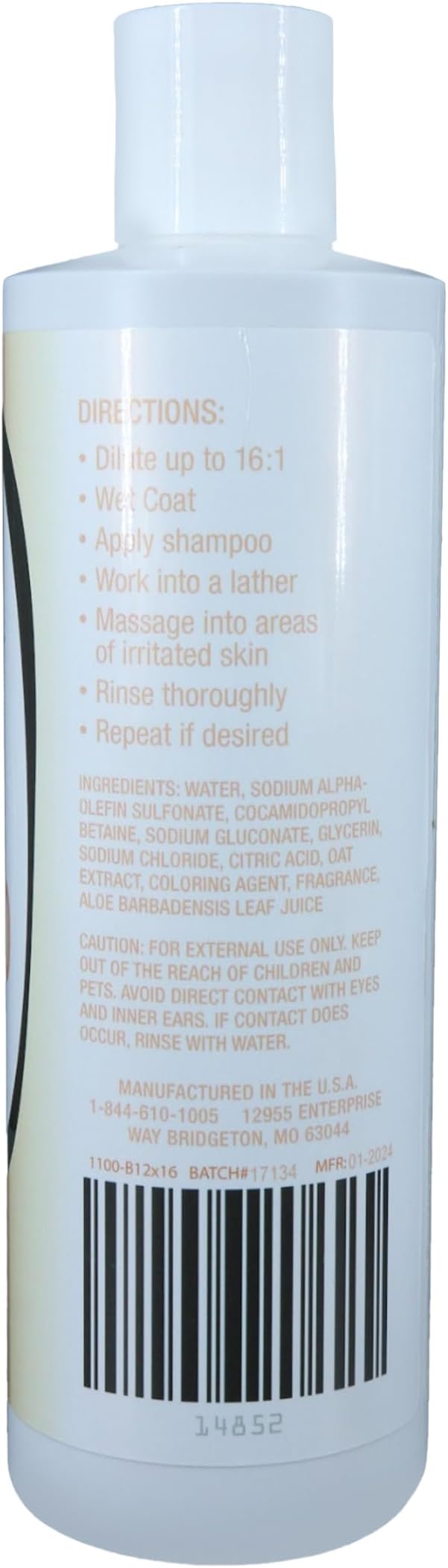 All Natural Soothing Oatmeal Dog Shampoo 16oz. (for Itchy Skin)