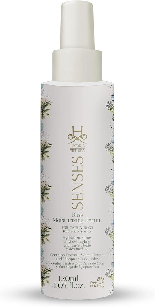 Hydra Senses Bliss Moisturizing Serum for Pets, Hydrating Cat and Dog Spray, Pet Detangling Spray for a Soft and Shiny Coat