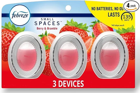 Febreze Small Spaces Air Freshener Berry & Bramble, .25 fl. oz., Pack of 4