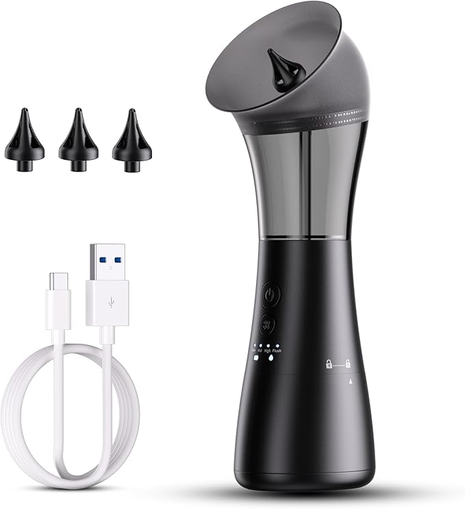 Upgraded Ear Wax Removal Kit, 4-Mode Electric Ear Cleaner - IPX7 Waterproof, Earwax Cleaning Kit with Water Temperature Sensor, 2in1 Waste Tank Design for Home Use